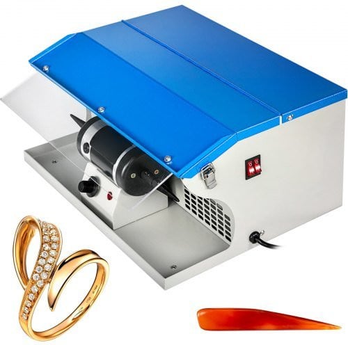 VEVOR Sieraden Polijstmachine met Stofafscheider, Blauw, 0-8000R/MIN