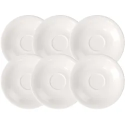 Villeroy & Boch Multipack New Cottage Basic Frühstücksuntertasse - 6 Stück, Untertasse, Weiss
