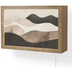WANDLEUCHTE Abstrakt - Landschaft - Wellen - Cremefarben LED 30x20 cm Wandlampe