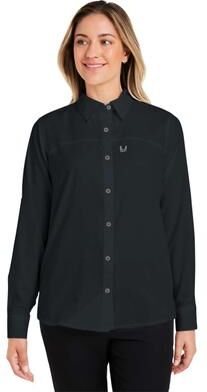 HUK H615006 Athletic Women's Tide Point Long Sleeve Shirt in Black size 2XL   Polyester