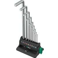 950/9 Hex-Plus 8 Winkelschlüsselsatz, 9-teilig, Schraubendreher chrom, mit Halteclip und Wandhalter