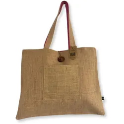 Reversible Jute & Cotton Big Bag - Pink