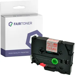 Kompatibel für Brother P-Touch 9800 PCN (TZE-122) Schriftband 9mm/8m Rot auf Transparent
