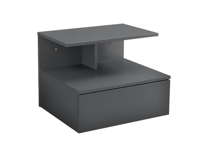 [en.casa] Wandschrank Amberg, Dunkelgrau, Holzwerkstoff, 1 Schubladen, Rechteckig, 40x31x35 cm, Wohnzimmer, Regal, Wandregal