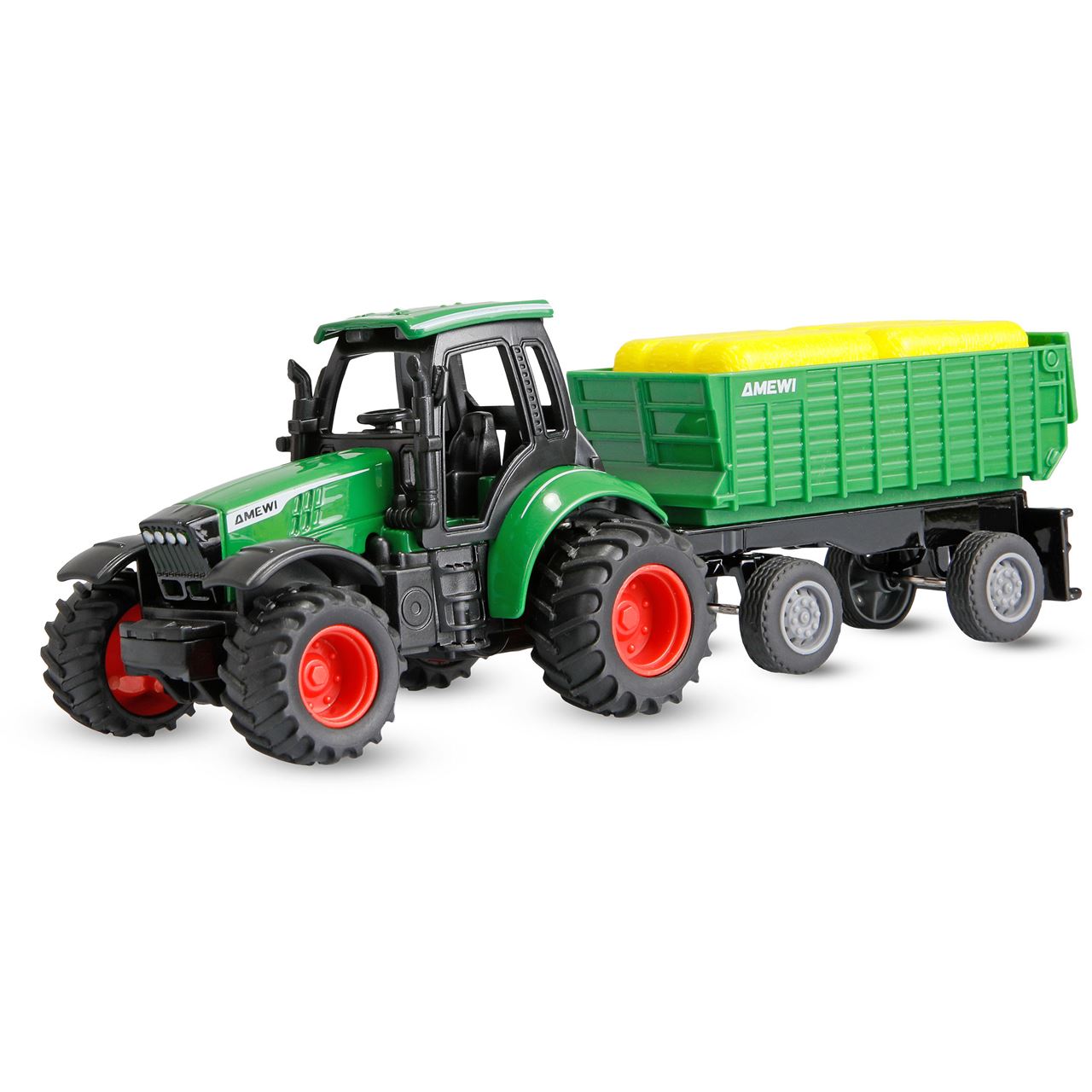 Amewi Traktor aus Metall mit Anhänger 1:64 RTR grün