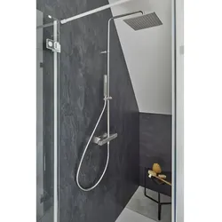 Herzbach Ceo Duschsäule 36.988250.2.14 mit Brause-Aufputz-Thermostat, Edelstahlfinish