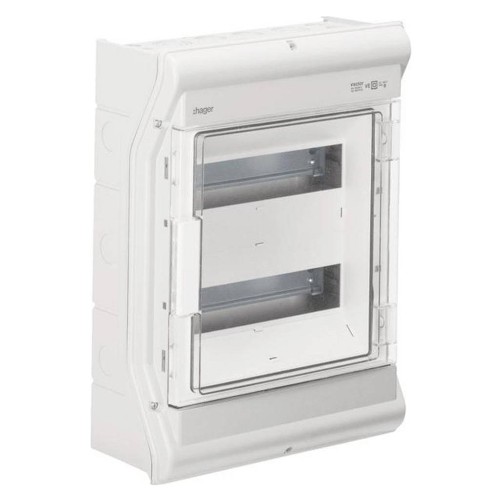 Hager Hubschrauber Vector modulares Fach VE212PN 2x12 beständige Einführung UV IP65 (VE212PN)