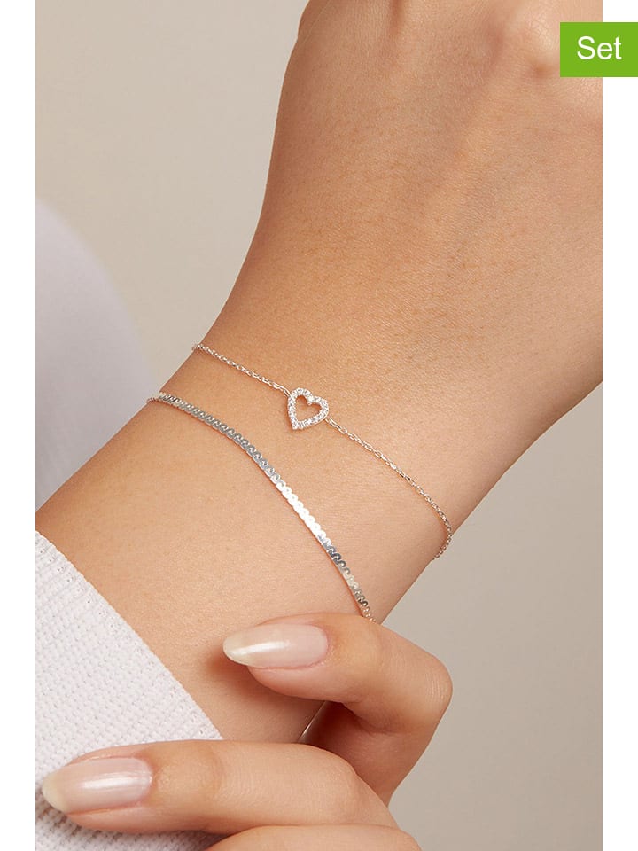 Heliophilia 2er-Set: Silber-Armketten - onesize