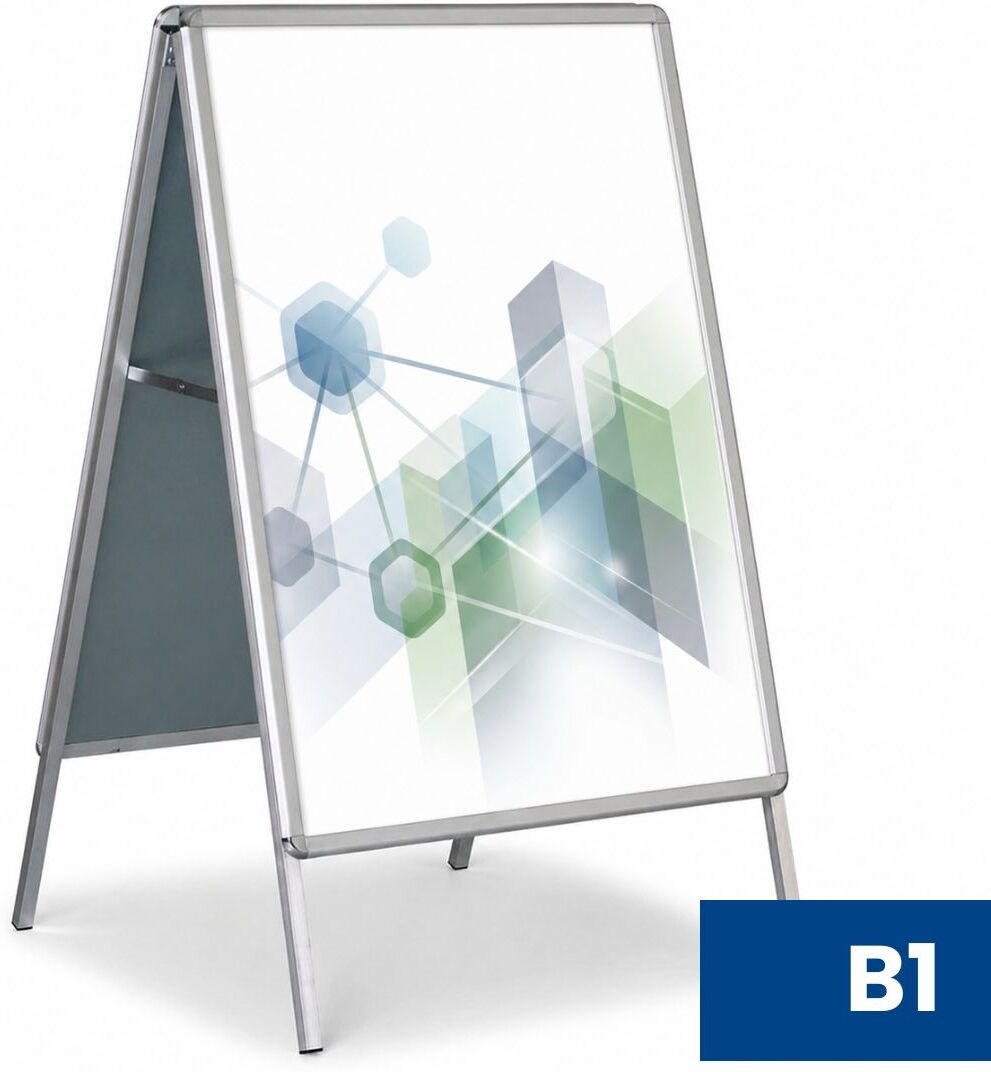 B2B Partner Kundenstopper B1, 700 × 1000 mm, Aluminiumrahmen