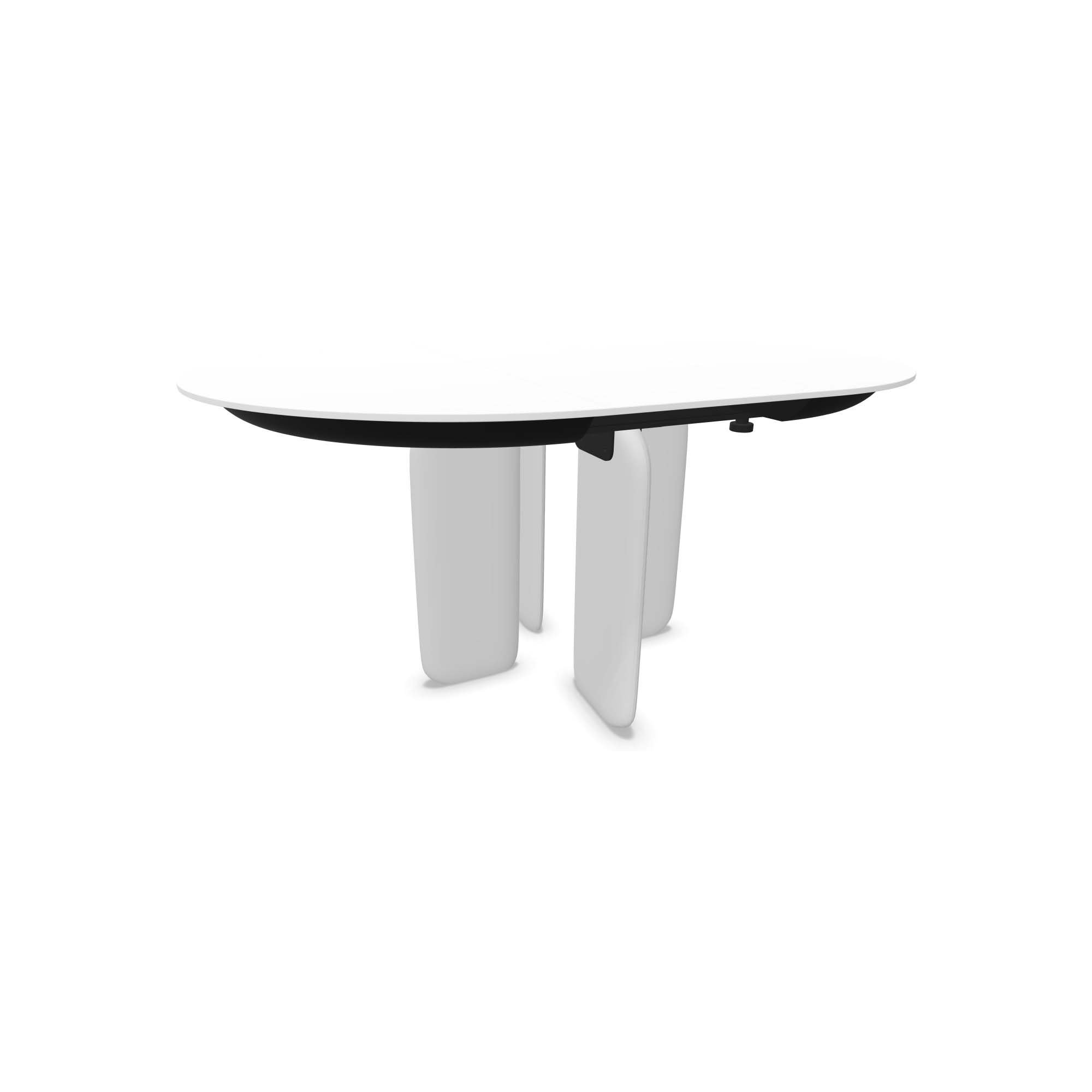 Kristalia Pala lackiert Indoor Tisch rund ausziehbar (Ø 110 - 150cm, MDF weiß la... Ø 110 - 150cm | MDF weiß lackiert | MDF weiß lackiert 01PAL01