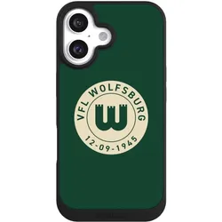Nivocase Handyhülle für Apple iPhone 16 Hülle NIVOpure Case Schwarz Offizielles Lizenzprodukt VfL Wolfsburg (Apple iPhone 16), Smartphone Hülle, Schwarz