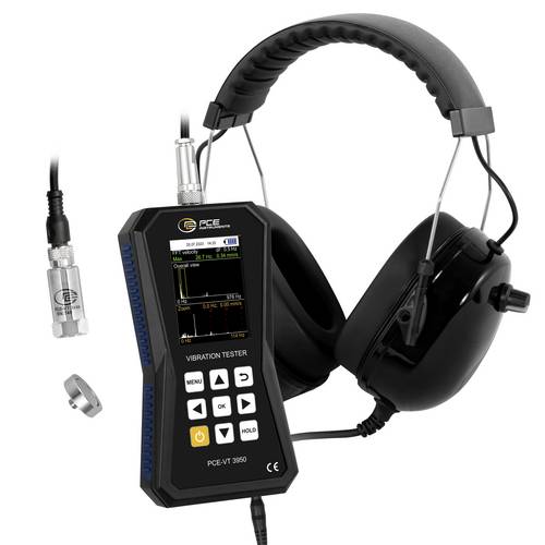 PCE Instruments Schwingungsmesser PCE-VT 3950 inkl. Kopfhörer |Drehzahl 600..50000 RPM |0,0..399,9 m/s² |FFT-Analyse