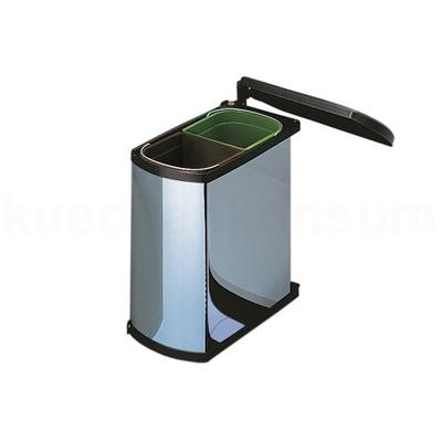 Hailo Abfallsammler 3416101 MF Swing bs Duo 16 Liter Edelstahl schwarz