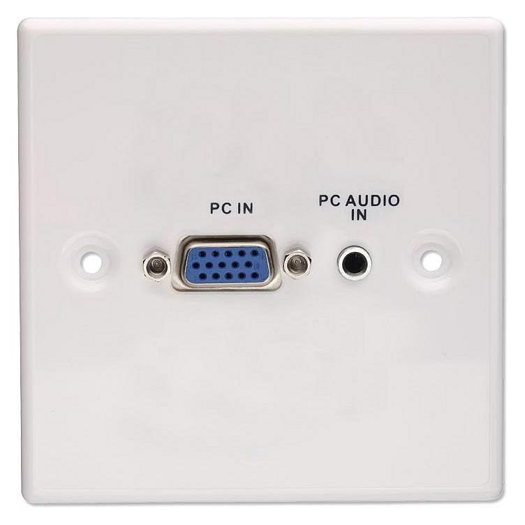 Lindy 60211 Metall-Wandsteckdose VGA + 3,5 mm Stereo-Buchse (Extender) (60211)