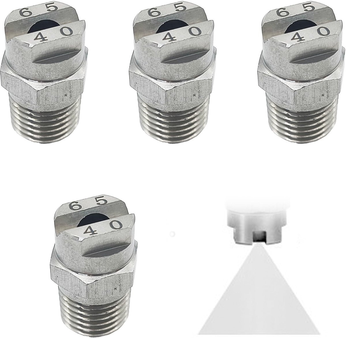 Dailygoods Oppervlaktereiniger voor hogedrukreinigers - 4 stuks - Zilver
