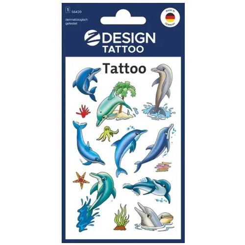 AVERY Zweckform Klebetattoo Delfine, 9 Etiketten