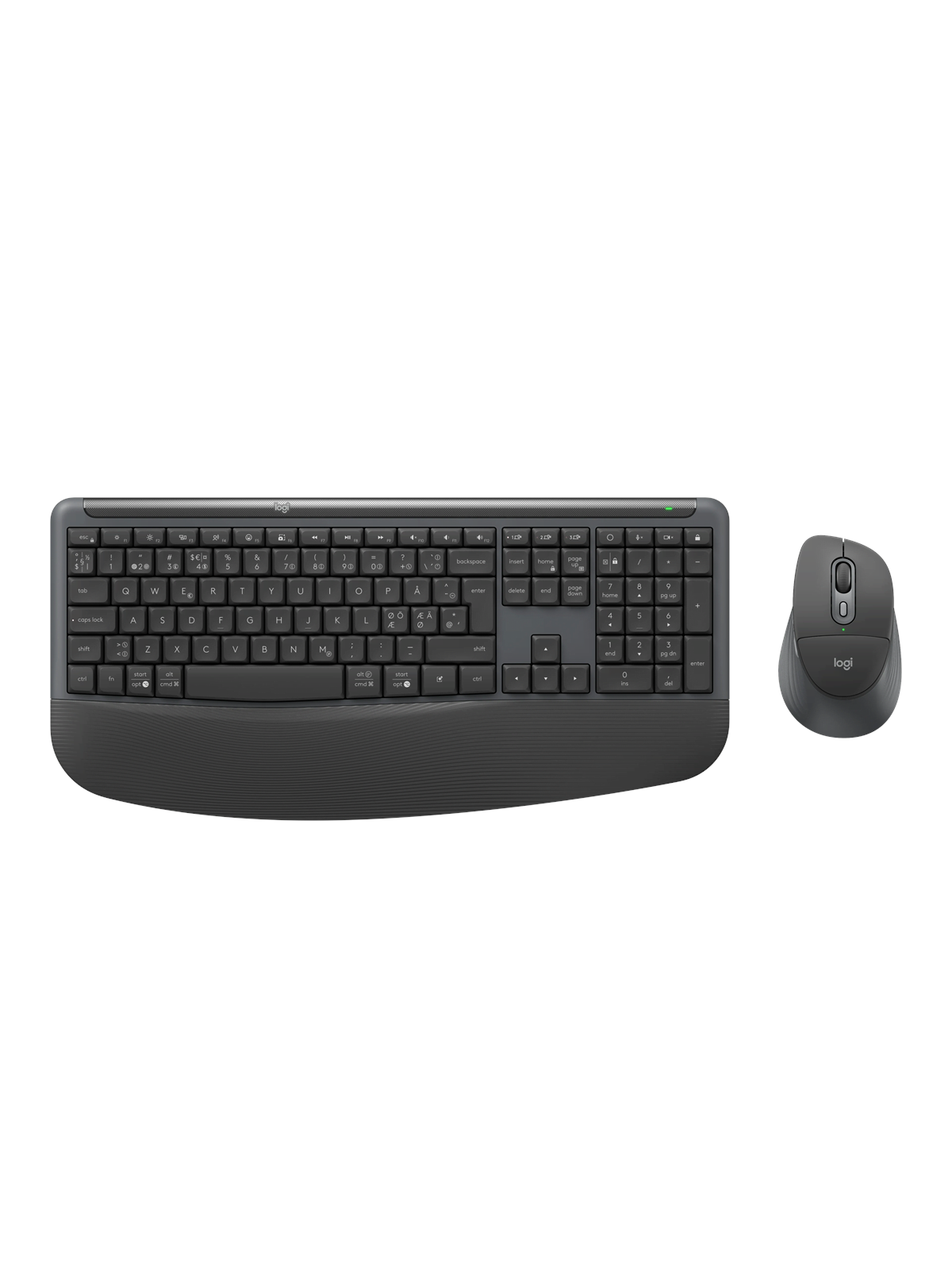 Logitech Signature Comfort Plus Combo MK880 (Graphite) - Tastatur & Maus Set - Full-Size - Nordic ISO - Grau