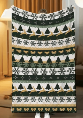 Inspire Curations Red Sherpa Christmas Flannel Throw Blanket 8 150x200cm
