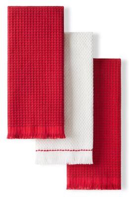 KitchenAid Gourmet Series Gridlines Kitchen Towels 3-Pack Set, 100% Cotton Absorbent - 18""x28"""