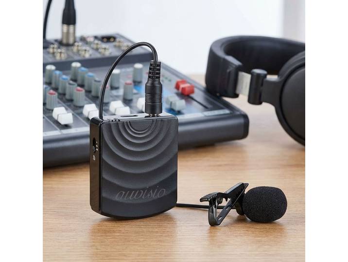 Funkmikrofon mit Empfänger für 3,5-mm-Klinkenanschluss, 2,4 GHz, 25 m