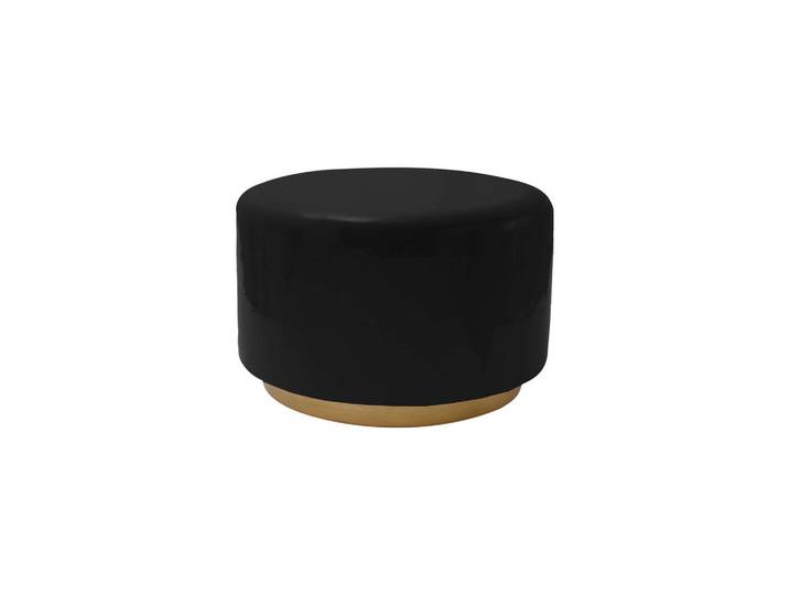 Kayoom Hocker, Schwarz, Goldfarben, Metall, rund, 43 cm, Wohnzimmer, Sessel, Hocker, Sitzhocker