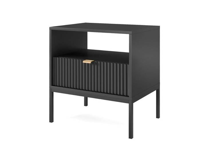 Feldmann-Wohnen Nachtkonsole Nova (Nova, 1 St., Nachtkonsole), 54cm schwarz MDF