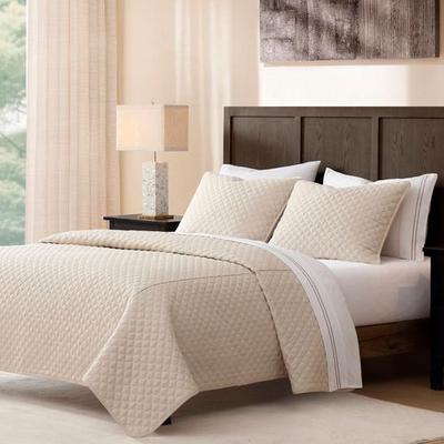 Hiend Accents Farah Mini Coverlet Set Oatmeal, King, Oatmeal