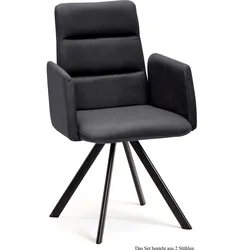 ARMLEHNSTUHL (2er-Set) Deane 52x92x60 Schwarz/Anthrazit