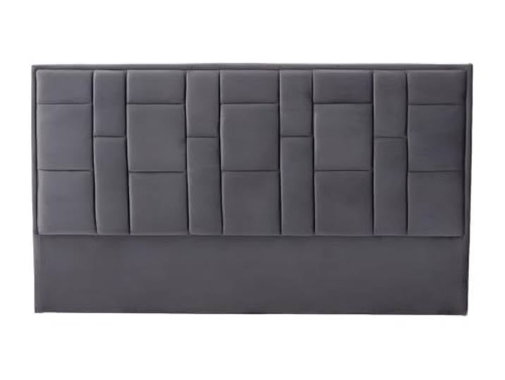 Vente-unique - Kopfteil Hermine - 140 cm - Velours - Dunkelgrau