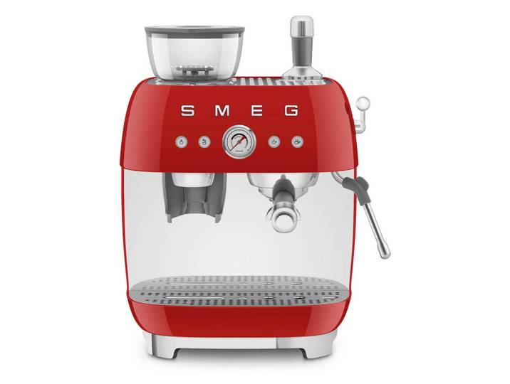 Smeg Espressomaschine, Rot, Metall, Kunststoff, 2400 ml,250 g, 33.4x44.3x43 cm, Kochgeschirr, Küchengeräte, Kaffeemaschinen & Milchschäumer
