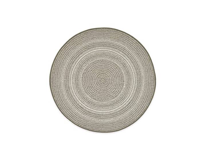 DomDeco In- und Outdoor-Teppich Rund - 120x120cm - Stilvoller Teppich für Innen- und Außenbereich - Taupe-Beige