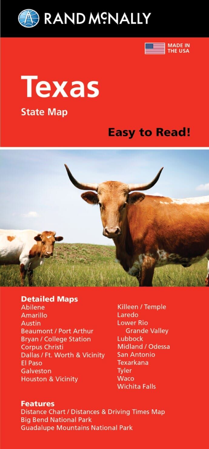 Texas, carte facile à lire   Rand McNally