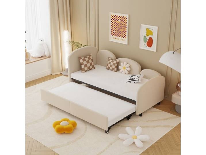 Twin Size Daybed avec tiroirs de rangement daybed rembourré en velours chambre à coucher salon moderne canapé lit daybed cadre