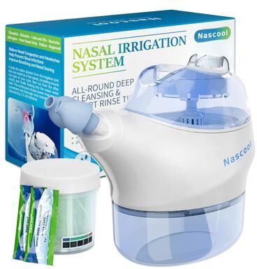 ilyeco Electric Nasal Irrigation System With SaltPods, Suction Nose Washer & Sinus Rinse Deep Cleaner Machine Electric Nasal Irrigation System With SaltPods, Suction Nose Washer & Sinus Rinse Deep Cleaner Machine