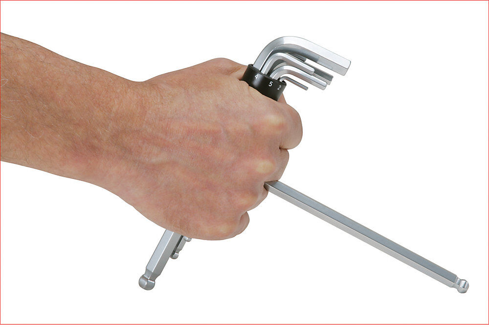 3-in-1 Innensechskant-Winkelstiftschlüssel-Satz, 8-tlg, Kugelkopf, lang KS Tools