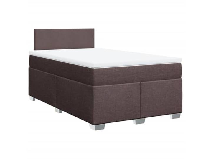 KKgypkn Boxspringbett mit Matratze Dunkelbraun 120x190 cm Stoff, Taschenfederkernmatratze 120x190, Boxspringbett Stoff mit Kopfteil und Lattenrost