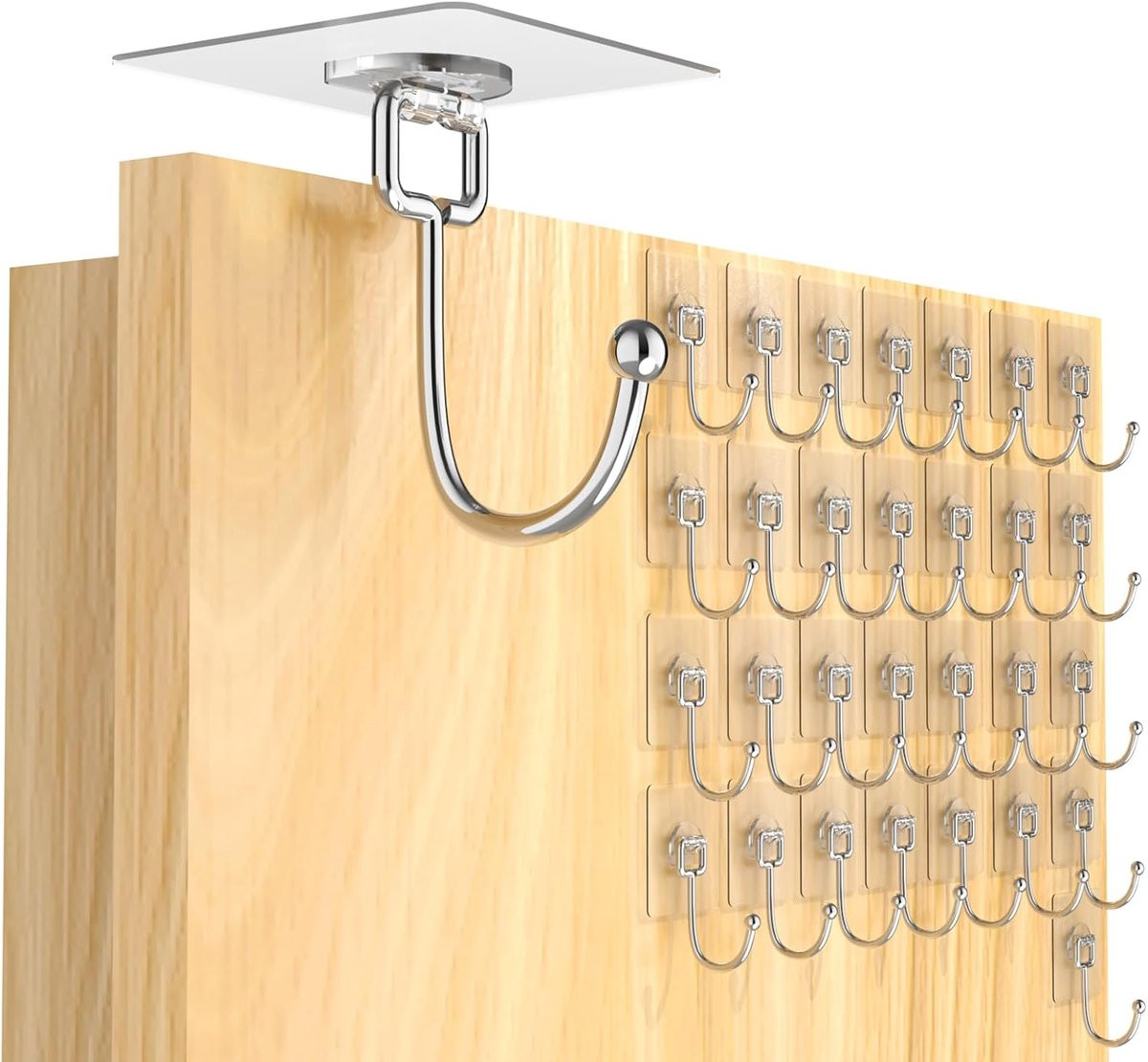 30 stuks Transparante Zelfklevende Plakhaken Extra Sterk tot 20 kg Waterdicht en Roestvrij voor Badkamer, Keuken en Outdoor