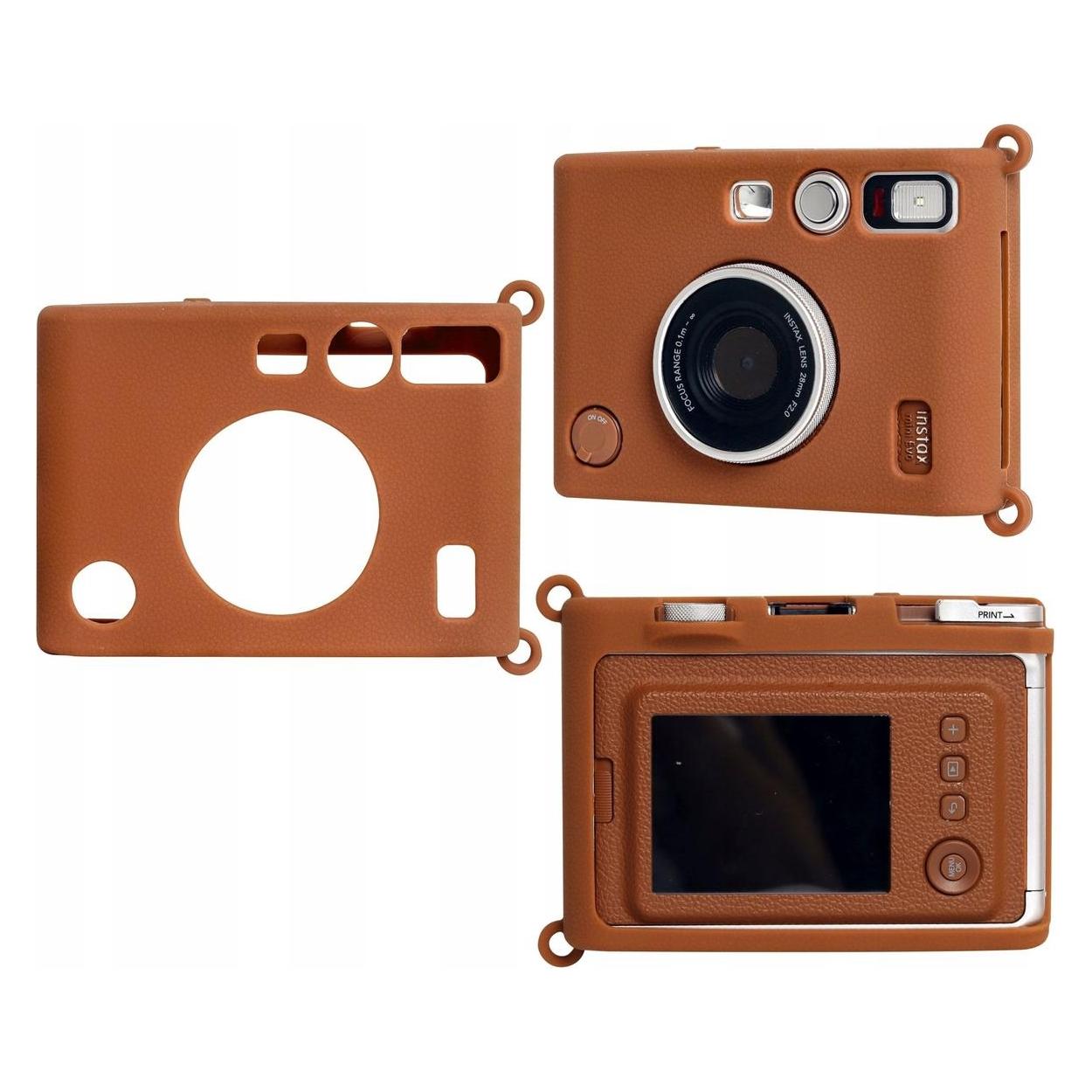 Loveinstant Futerał Etui Pokrowiec Case Silikon Fuji Fujifilm Instax Mini Evo / Brązowy (LOVEINSTANT)