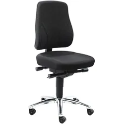 Wolfgang Warmbier, Bürostuhl, Drehstuhl Comfort Plus, mit Rollen, ESD, Stoff, schwarz (43 - 54 cm)
