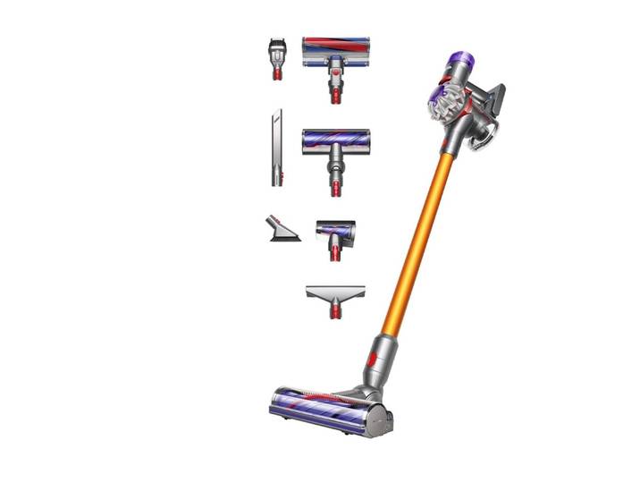 DYSON Akku-Hand-und Stielstaubsauger V8 Absolute , silber (silber, gelb), B:22,04cm H:124,4cm T:25cm, Akkusauger, Haarentwirrungstechnologie, bis zu 40 Minuten Laufzeit, Akku-Hand-und Stielstaubsauger