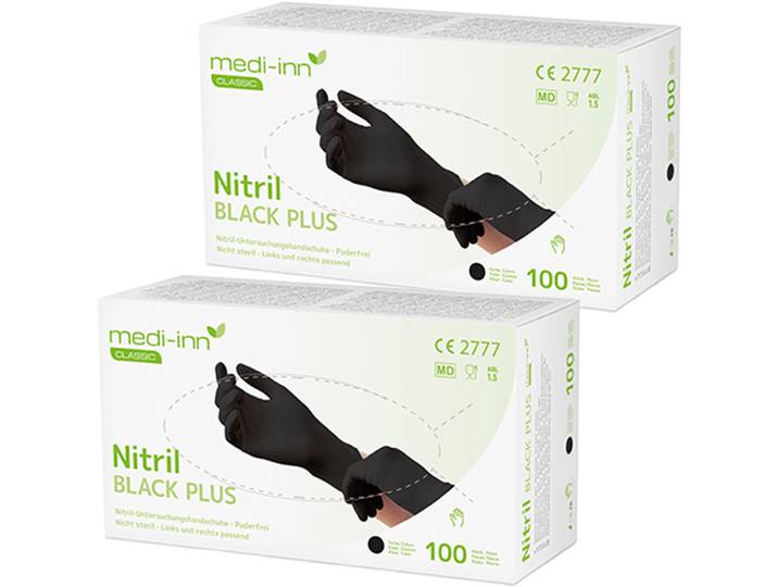 Einweg-Nitril-Handschuhe, puderfrei, 200 Stk., Grösse S, schwarz