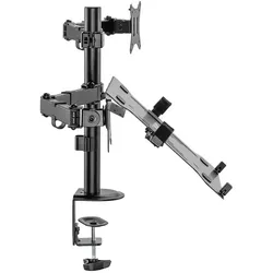 Gelenkige Tischhalterung für 1 Monitor & 1 Laptop, VESA 75x75 / 100x100, bis 9 k...