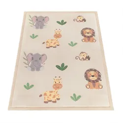 KINDERTEPPICH Waschbar, mit Tier-Motiv, Mehrfarbig, 140 x 200 cm