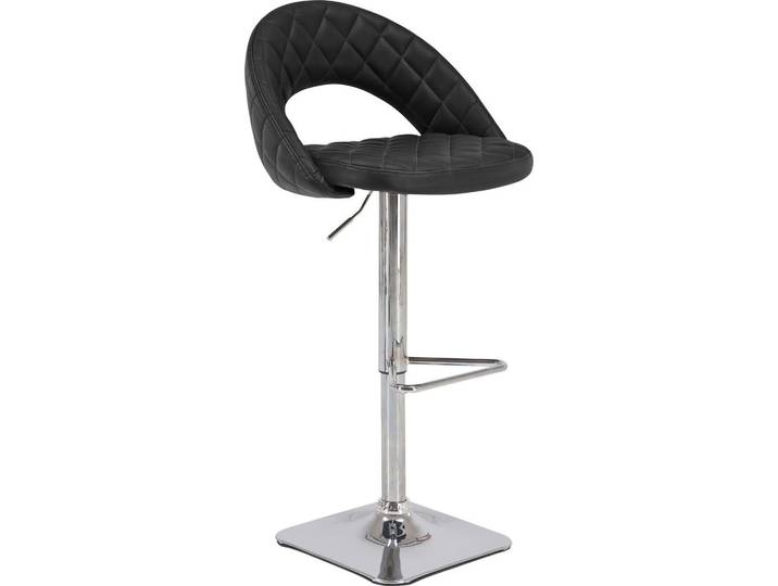 Barhocker höhenverstellbar mit Lehne Martin Schwarz/Chrom