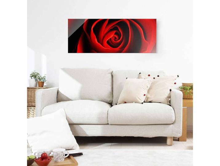 Glasbild Liebliche Rose Glasart: Sicherheitsglas Material: Glas Motiv: Blumen Muster: mit Motiv Rot 125 x 50 x 0cm