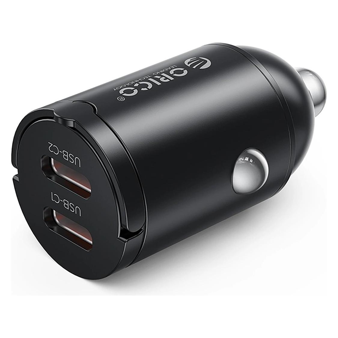 Orico MiniRing 30W 2x USB-C Autoladegerät - Schwarz (ORICO-MR-30-2C)