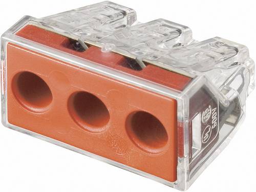 WAGO 773-173 Verbindungsklemme flexibel: - starr: 2.5-6mm² Polzahl: 3 5 St. Transparent, Rot