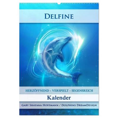 Delfine - Kalender (Wandkalender 2026 DIN A2 hoch), CALVENDO Monatskalender