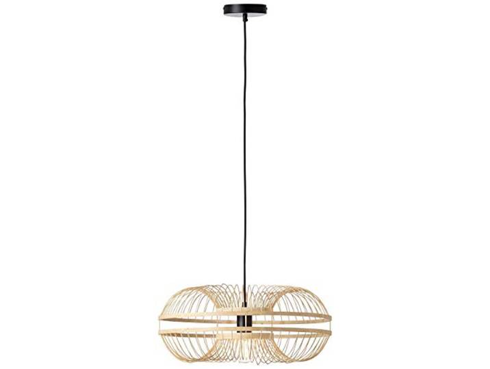 Brilliant Busan Pendelleuchte 48cm schwarz/natur Innenleuchten,Pendelleuchten 1x A60, E27, 40W, geeignet für Normallampen (nicht enthalten) In der Höhe einstellbar/Kabel kürzbar