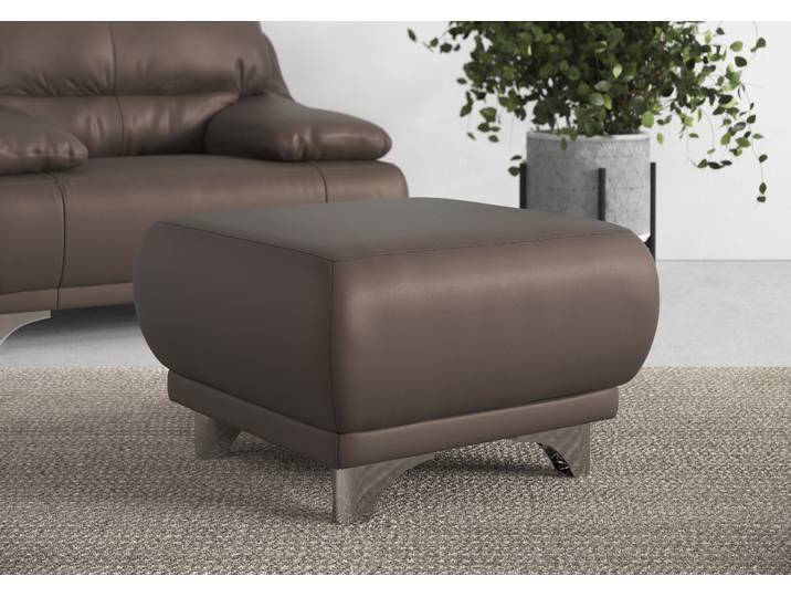 Hocker, Kunstleder SOFTLUX®, Braun (Mud), 66×43 cm, Gepolstert, Cotta